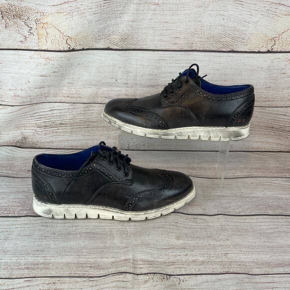 Bed Stu Cayuga II Mens Sz 9 Wingtip Oxford Sneakers Shoes Black Leather main image 8